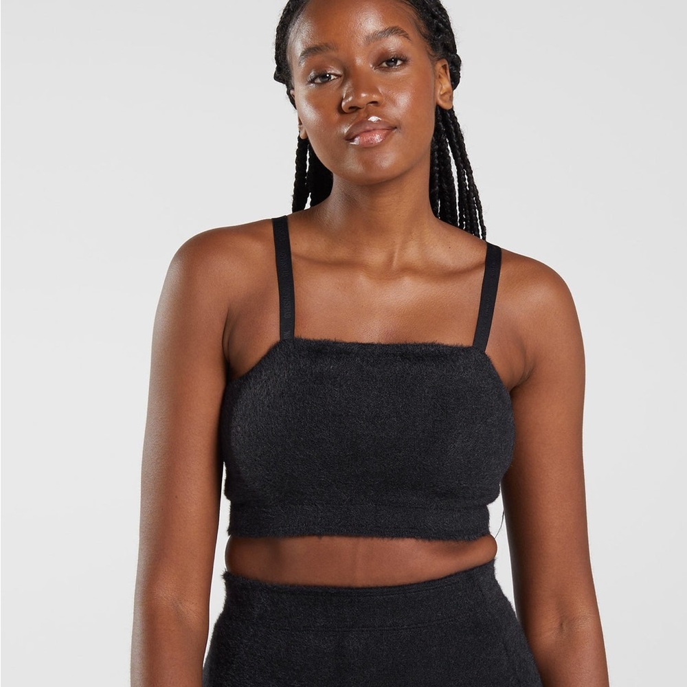 Whitney Simmons Eyelash Knit Bandeau in black